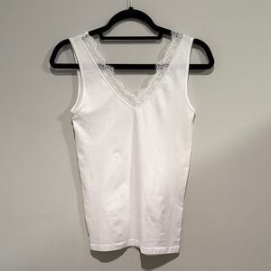 Charlie Paige White Lace Trim Chemise